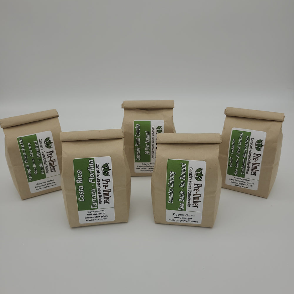 Pre-Umber Green Coffee Sampler Pack - 5 Pounds